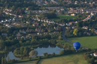 Landing by a lake / Flight with Gary Davies at Bristol International Balloon Fiesta 2012