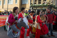 Another horse / Young Chinese lady dressed as a horse in the parade to celebrate the Chinese Year of the Horse