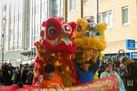 Proud Lions / Two traditional dancing lions on the parade through Chinatown to celebrate Chinese New Year