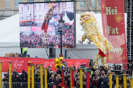 Flying Lion #5 / An amazing flying lion performing acrobatics as part of the Chinese New Year celebrations in Trafalgar Square, London