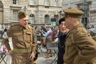 Solders & Warden / Three gentlemen dressed in uniforms for this year's London Tweed Run
