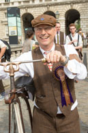 1872 Penny Farthing / Proud owner with his 1872 Penny Farthing which he rides in this year's London Tweed Run