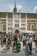 Tea break finishes / 500 riders in the Tweed Run preparing to leave the Guildhall