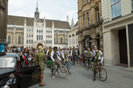 Leaving the Guildhall / 500 riders in the Tweed Run leaving the Guildhall after their tea break