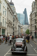 The City / Tweed Run riders cycling into the heart of the City of London