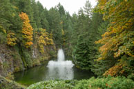 Fountain in the Quarry / During the Fall in the beautiful Butchart Gardens, near Victoria, British Columbia, Canada