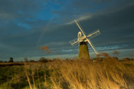 Windmill & rainbow / Windmill in the Norfolk broads on a spring evening