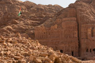 Flag by Royal Tombs / Images from Petra, Jordan in early November 2013