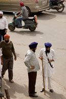 Sikh officials / Sikh officials outside Gurdwara Sis Ganj Sahib on Chandni Chowk