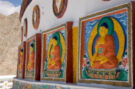 Religious images / Close up of the religoius images which decorate the Shanti Stupa