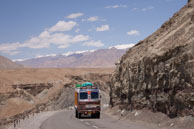 Bright Indian lorry / Brightly decorated Indian lorry transporting goods across Ladakh