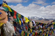 Lachangla Pass / Pray flags at the Lachangla Pass, second highest motorable passin the world at 17,585 ft