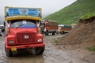 Traffic jam / Challenges of the Leh - Manali highway in very rainy conditions