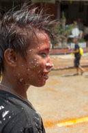 Covered in water & flour / Religious procession for Lao New Year in Luang Prabang and following celebrations