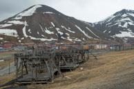 Old mining structures in Longyearbyen / Longyearbyen, the main settlement in Svalbard