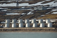 Rows of Holders at Barentsburg / Barentsburg, the last active Russian settlement in Svalbard