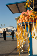 Fresh orange juice stall / Classic stall in Essaouira,  Morocco where the orange juice is freshly squeezed in front of you