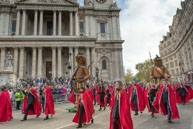Image 180 / Society of Young Freemen with the Worshopful Companiy of Weavers escorting Gog and Magog in the Lord Mayor's Procession on 8th November 2014