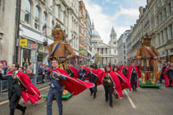 Image 197 / Society of Young Freemen with the Worshopful Companiy of Weavers escorting Gog and Magog in the Lord Mayor's Procession on 8th November 2014