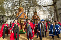 Image 204 / Society of Young Freemen with the Worshopful Companiy of Weavers escorting Gog and Magog in the Lord Mayor's Procession on 8th November 2014