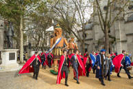 Image 208 / Society of Young Freemen with the Worshopful Companiy of Weavers escorting Gog and Magog in the Lord Mayor's Procession on 8th November 2014