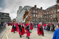 Image 261 / Society of Young Freemen with the Worshopful Companiy of Weavers escorting Gog and Magog in the Lord Mayor's Procession on 8th November 2014