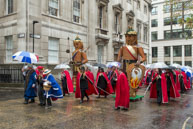 LMP-2015-117 / The Guild of Young Freemen with the Worshopful Companiy of Weavers escorting Gog and Magog in the Lord Mayor's Procession on 14th November 2015