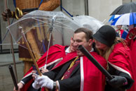 LMP-2015-123 / The Guild of Young Freemen with the Worshopful Companiy of Weavers escorting Gog and Magog in the Lord Mayor's Procession on 14th November 2015