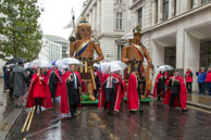 LMP-2015-148 / The Guild of Young Freemen with the Worshopful Companiy of Weavers escorting Gog and Magog in the Lord Mayor's Procession on 14th November 2015