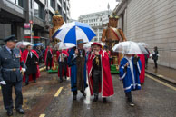 LMP-2015-159 / The Guild of Young Freemen with the Worshopful Companiy of Weavers escorting Gog and Magog in the Lord Mayor's Procession on 14th November 2015