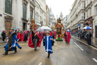 LMP-2015-228 / The Guild of Young Freemen with the Worshopful Companiy of Weavers escorting Gog and Magog in the Lord Mayor's Procession on 14th November 2015