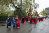 LMP-2015-282 / The Guild of Young Freemen with the Worshopful Companiy of Weavers escorting Gog and Magog in the Lord Mayor's Procession on 14th November 2015