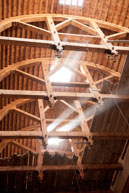 Beams of light / Roof in a partly restored Coptic church with beams of light shining through
