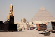 Aida stage & trucks / Dismantling the stage after Aida performed in front of the Pyramids
