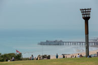 Beacon and Pier / The beacon at the top of the East Cliffs with Hastings Pier in the background