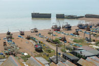From the East Cliffs / View of the fishing boats from the East Cliffs