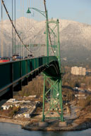 High up on Lion's Gate bridge / View from the Lion's Gate bridge across to North Vancouver