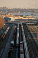 Railway yard & docks / View of railway lines and docks from Lion's Gate bridge