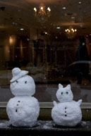 Snowman - Snowcat / Snowman & snowcat built outside a downtown Vancouver salon