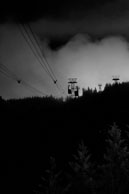 Grouse Mountain at night / Looking up Grouse Mountain at night