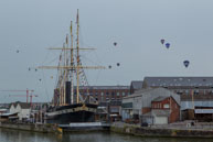 Passing the SS Great Britian / Lots of balloons passing Brunel's SS Great Britian in Bristol Docks
