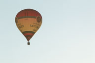 Taittinger Balloon / Flying in the morning sunlight in the Taittinger Balloon