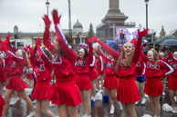 Cheerleaders #3 / Cheerleaders from UCA performing in front of Nelson's Column, Trafalgar Square