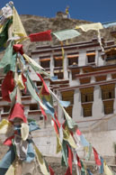Prayer flags at  Rizong Monastery / Prayer flags at the based of Rizong Monastery