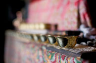 Line of cups / Long line of cups in a temple for offerring water