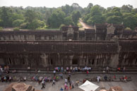 Dowm from Angkor Wat / Temples, their surrounding and people in Seim Reap, Cambodia