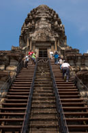 Stairs up Angkor Wat / Temples, their surrounding and people in Seim Reap, Cambodia
