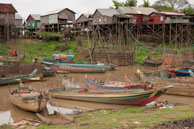 Boats at fishing village / Experiences when travelling through villages in Cambodia