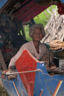 Old boat woman / Experiences when travelling through villages in Cambodia