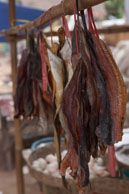 Hanging dried fish / Experiences when travelling through villages in Cambodia